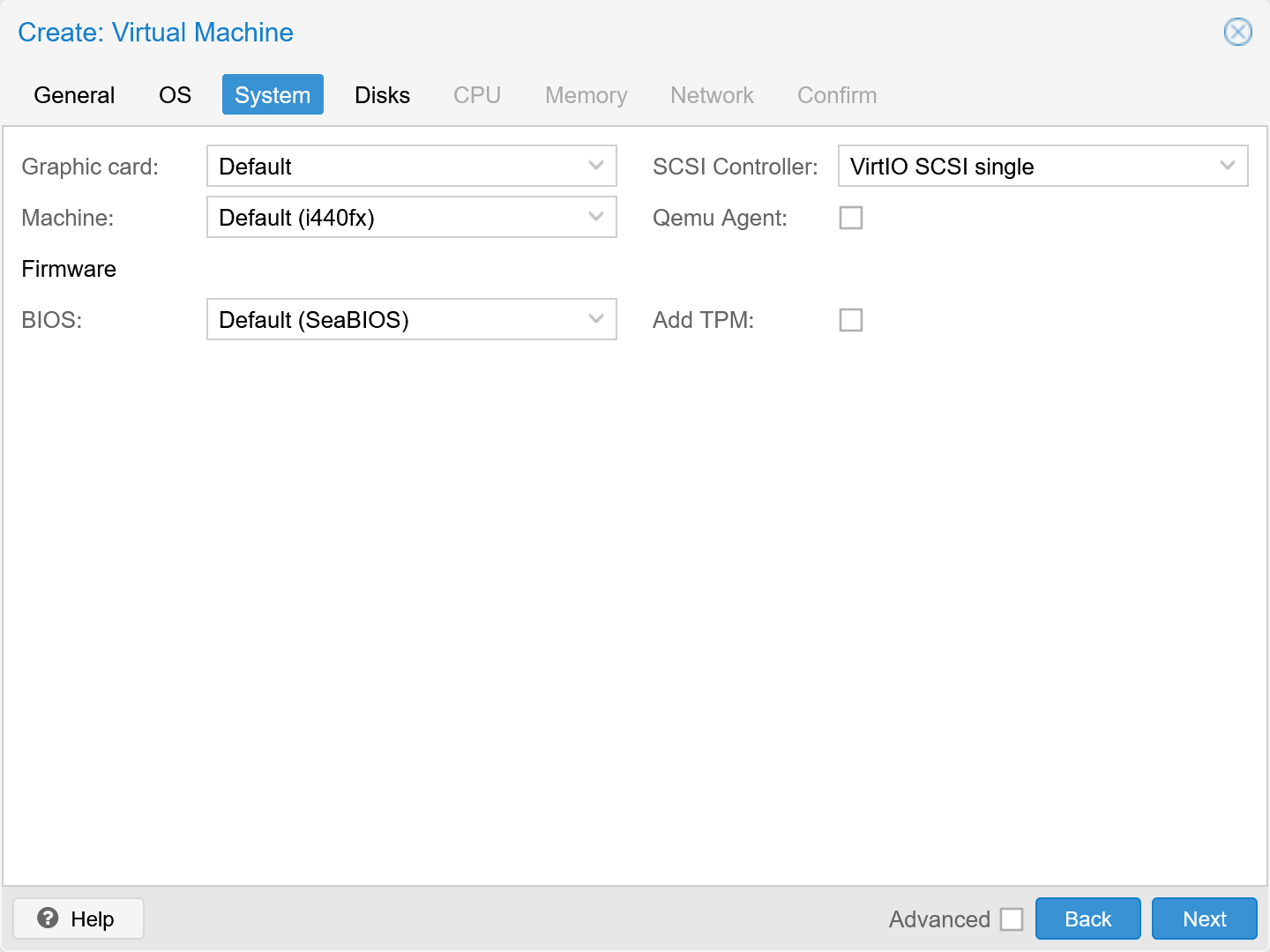 Configure the SCSI controller & disable QGA